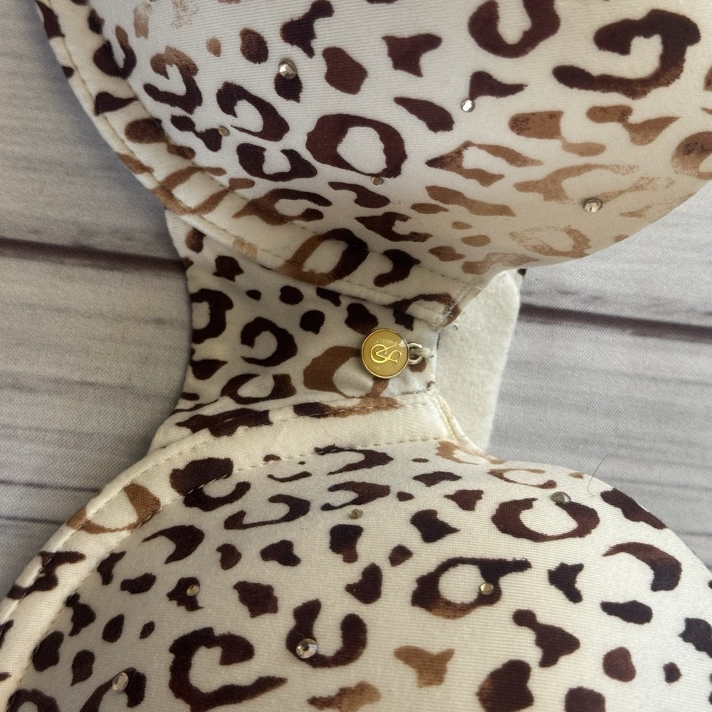 Victoria's Secret Leopard Strapless Bra 36B Lined Convertible Studded Sexy - Picture 4 of 8